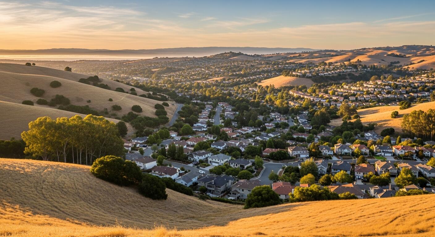 Castro Valley neighborhood aerial view